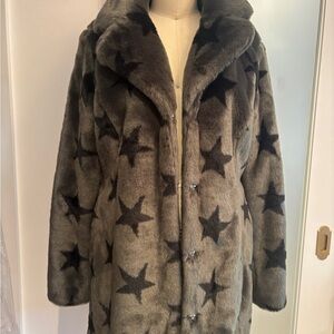 Goosecraft Star Pattern Faux Fur Coat XS/S